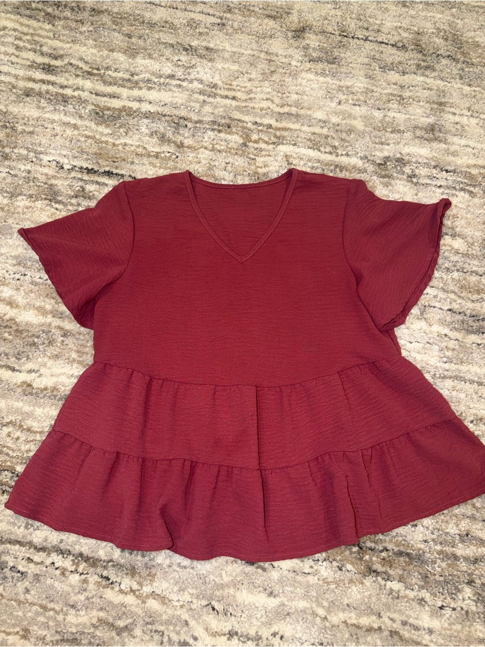 Shein V-Neck Tiered Peplum Top
